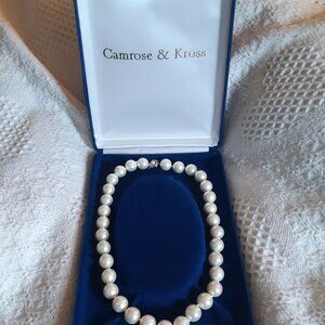 Camrose & Kross 20 Inch Faux Pearl Necklace In Original Case, Vintage